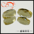 yellow oval shape facted top drilled glass bead christmas decorations